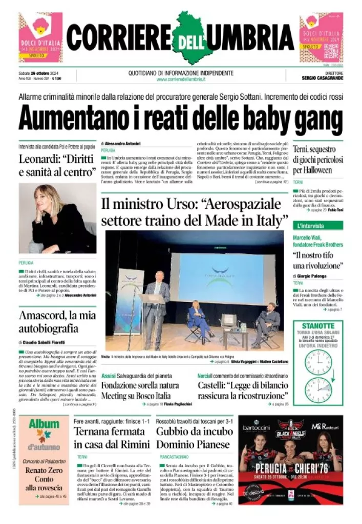 Prima-pagina-corriere umbria-del-2024-10-26